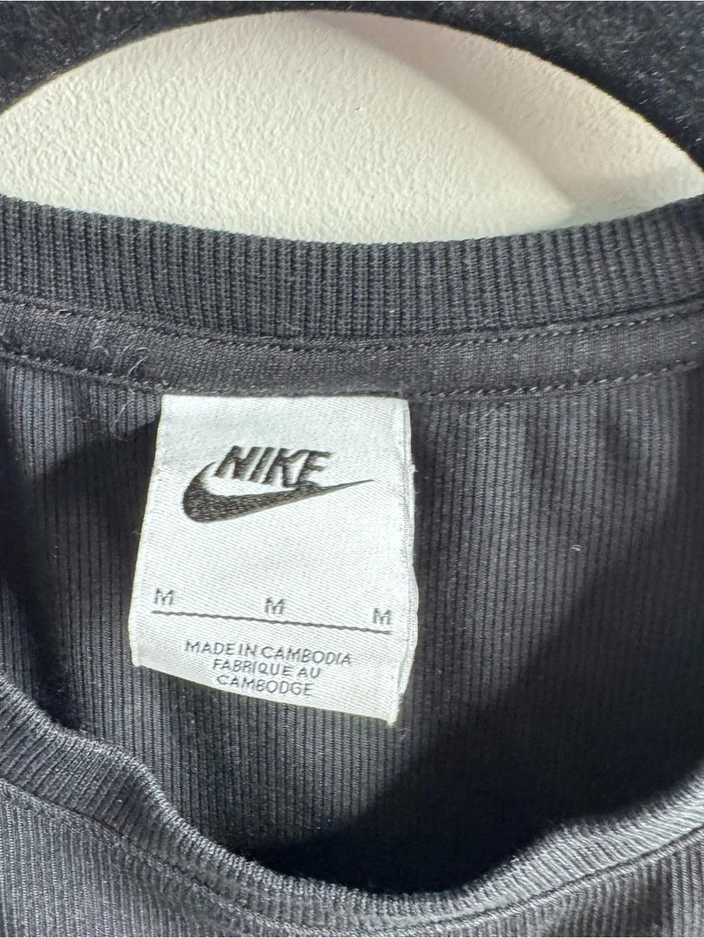 Nike Women’s Black Ribbed Crop Tank